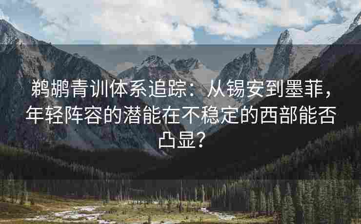 鹈鹕青训体系追踪:从锡安到墨菲,年轻阵容的潜能在不稳定的西部能否凸显?