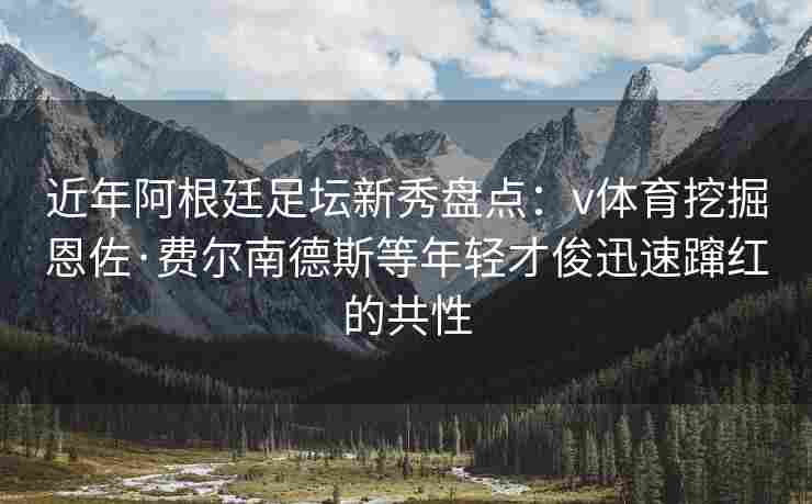 近年阿根廷足坛新秀盘点:v体育挖掘恩佐·费尔南德斯等年轻才俊迅速蹿红的共性